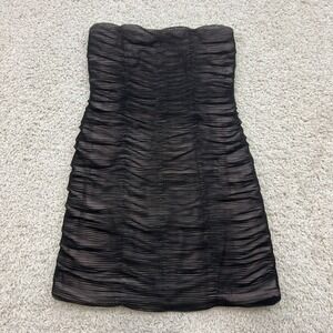 BB Dakota Strapless Dress Womens 6 Black Ruched Stretchy Party Fairy Grunge